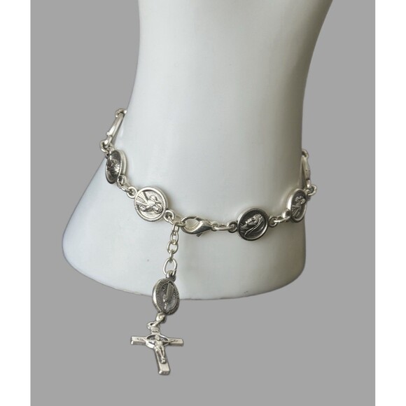 Our Lady- Divine Mercy Rosary Bracelet -stainless Steel – Blessed in Medjugorje - Picture 9 of 10